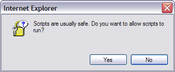 Scripts are usually safe. Do you want to allow scripts to run?
