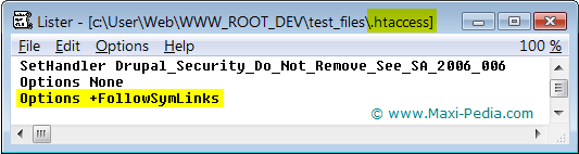 FollowSymLinks .htaccess