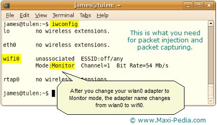 How to break WEP encryption - interface monitor mode