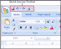 Office 2007 Excel 2007 Quick Access Toolbar (QAT)